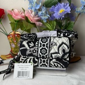 NWT Vera Bradley Midnight Paisley All-In-One Crossbody Wallet  Purse Retired